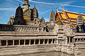 Bangkok Grand Palace, the Wat Phra Keow (temple of the Emerald Buddha), model of Angkor Wat on the northern side of the platform. 